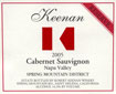 Label for Keenan Winery